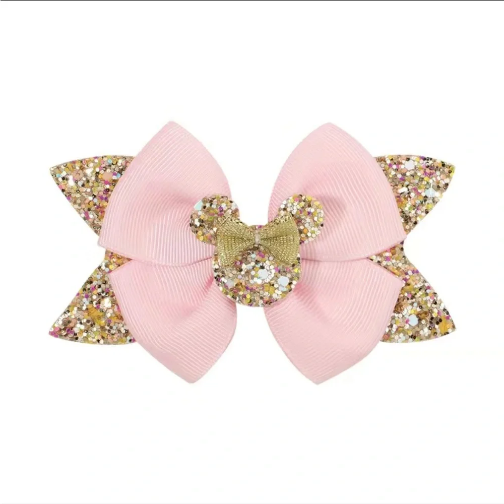 Girls Minnie Mouse Sparkly Bow